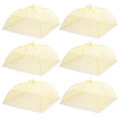 6 Pcs Large and Tall Food Covers 17″ Mesh Food Covers for Outdoors, Yellow