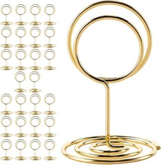 26 Pieces Gold Table Number Holders – Place Card Holders & Table Number Stand…