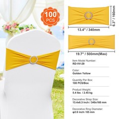 Uimoso 100PCS Stretch Spandex Chair Sashes Elastic Band Wedding Party Dining
