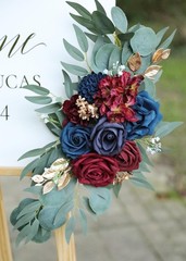 Udoula Artificial Navy Blue Wedding Arch Flower & Burgundy & Gold