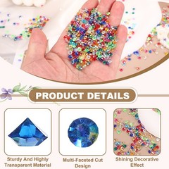 7200Pcs 3mm Wedding Table Scatter Confetti Diamond for Party, Sapphire AB