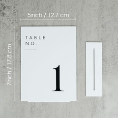White Wedding Table Numbers 1-10 with Stands 5″x7″ White Acrylic Table Number…