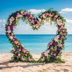 Heart Shape Wedding Arch Backdrop Stand Dual Layer Arbor Frame Banquets Holiday