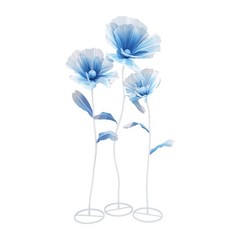 3pcs Blue Giant Artificial Flower 1.2/1.4/1.7m Decoration for Wedding Background