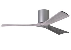 Matthews Fan IR3H-BN-BW-52 Irene-3H three-blade flush mount paddle fan in Brushe