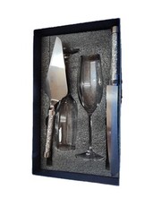 Wedding/Anniversary Champagne Flutes And Cake Server New