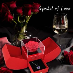 Dfilio Preserved Red Real Rose with I Love You 09. September(sapphire)