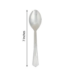 Plastic SILVER SPOONS Disposable Party Home Elegant Light Gray Catering Home