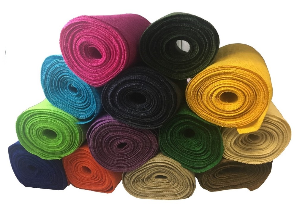 6″ Burlap Ribbon 10 Yard Roll With Sewn Edge – 27 Color Choices
