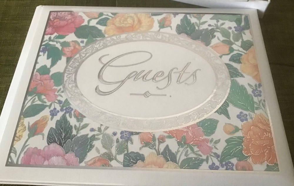 Vintage Hallmark 25th Anniversary Guest Book comes w box 5×8