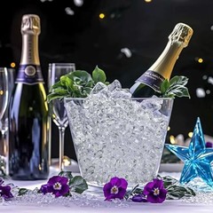 1000 PCS Clear Crystal Ice Rocks Cubes in Gift Box – 16 OZ Clear Mixed