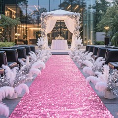 Glitter Carpet Runner 2.6FT x 15FT 200 GSM Thick + Adhesive Tape