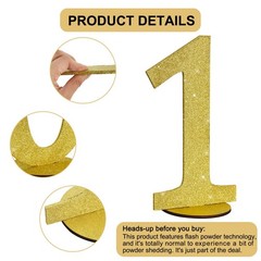 TONIFUL 11.8 Inch Gold Glitter Numbers Table Centerpieces 0-9 Birthday Gold-1