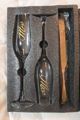 Champagne And Cake Service 6-Piece Wedding Set For Bride & Groom, Brand New