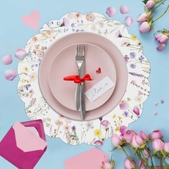 G.R.I – 50 Pcs Summer Flower Paper Place Mats, Watercolor Wildflower Butterfly