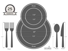 » OCCASIONS » 150 Piece set (25 Guests)-Vintage Wedding Plastic Plates & cutl…