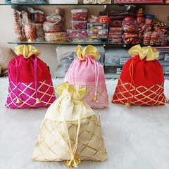 Velvet Potli,Batwa,Return Gift Potli,Mithai,Bhaji,Ladoo Potli,Baby Shower,Potli