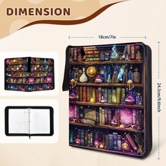 Wazzio Card Binder 4 Pocket, 3-Ring Trading Card Binder with 50 Removable Dou…