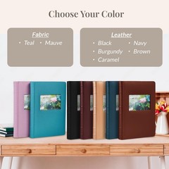 Old Town 2-Pack Bonded Leather Photo Albums, Photo Album 5×7 & 4×6 Slots, Brown