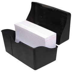 Innovative Storage Designs Plastic Card File, 4″ x 6″, 300-Card Capacity, Black