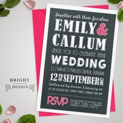 Personalised Wedding Day / Evening Invitations with Envelopes (W1)