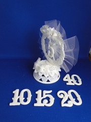 New Vintage Wilton Anniversary Years Caketop, years 5, 10, 15, 20, 40, #105-4257