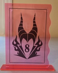 Maleficent Table Numbers with Stands 1-13, 5×7 Acrylic Pink & Yellow Event Decor