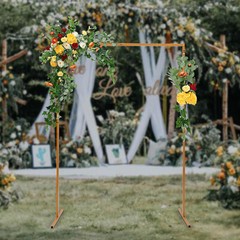 Wedding Arch Rack Rectangular Flower Decor Frame Stand Metal Party Backdrop Gold