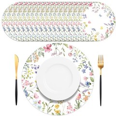 50PCS Floral Disposable Paper Placemats Watercolor Butterfly & Wildflower