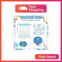 50 Sets Baby Shower Party Favors Including 50 Pcs Unscented Tealight Baby Shower