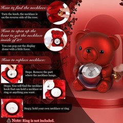 FuBegi Romantic Rose Bear Teddy with Preserved for Mother’s Day, Purple