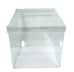 OnDisplay 10″ Luxe Acrylic Clear Wedding Card Box w/Lid – Lucite Gift/Money Box