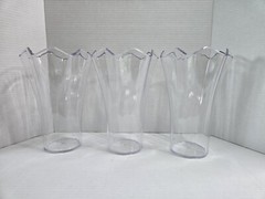 3 Big Acrylic Clear Flower Vases Floral Design Wedding Party Shower Decoration