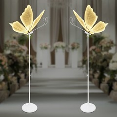 Set Of 2 Freestanding 110V Wedding Creative Butterfly Shape LED Floor Lamps Kit