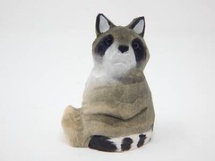 Raccoon Cake Top Bride Groom Love Forest Wedding Engagement Carved Wood Statue