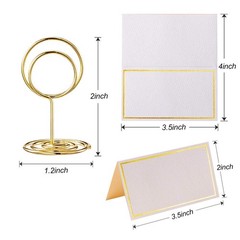 Toncoo 24 Pcs Premium Mini Table Number Holders and 24 Place 2 inch, Gold
