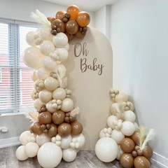 Brown and Gold Balloons – 60PCS 12 Inch Set with Metallic Gold Confetti, Latex