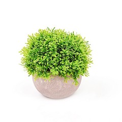 2 Green Gray 5″ Mini Boxwood Topiary Potted Artificial Plants Home Decorations