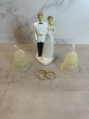 Vtg 1940s 1950s Wedding Cake Topper Lot