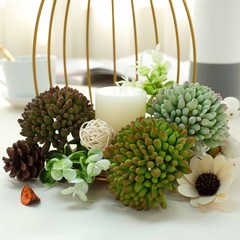 Set of 3 4″ tall Assorted Artificial Faux Jelly Bean Succulent Picks Stems Party