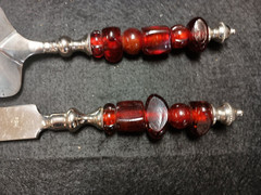 Cypress Home 2 Piece Dessert Server Set Knife & Server India Acrylic Handles