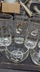 Vintage 25th Wedding Silver Anniversary Glasses Cups Drinkware Party