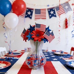 310PCS Patriotic Vase Filler Ice Rocks Acrylic 4th of July Star Crystals Gems…