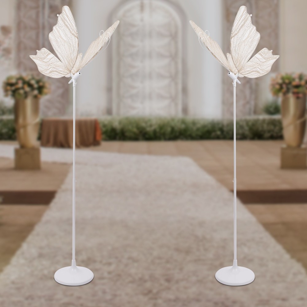 2PCS 110V Creative Wedding Butterfly LED Floor Lamp 57.5-70.1in For Wedding