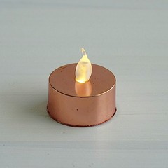 METALLIC ROSE GOLD 12 LED Tealight Candles Lights Party Wedding Centerpieces