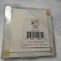 Set Of 2 – Forever Glass Photo Coasters 4 x 4 Inch NEW NIB