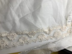 VTG 1950’s Set Of 2 Wedding Or Server Aprons Lace White And Apricot Colors MCM