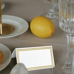 50-Pack 3.94×3.54 Inch Gold Foil Border Place Cards, Small Tent Table Name Ca…