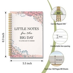 ROXMART Pastel Pink Floral Wedding Spiral Notebook, Engagement Gifts…