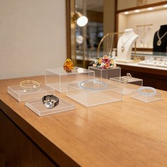 7pcs Acrylic Cake Display Stands Cupcake Stands Buffet Risers Set For Exhibition